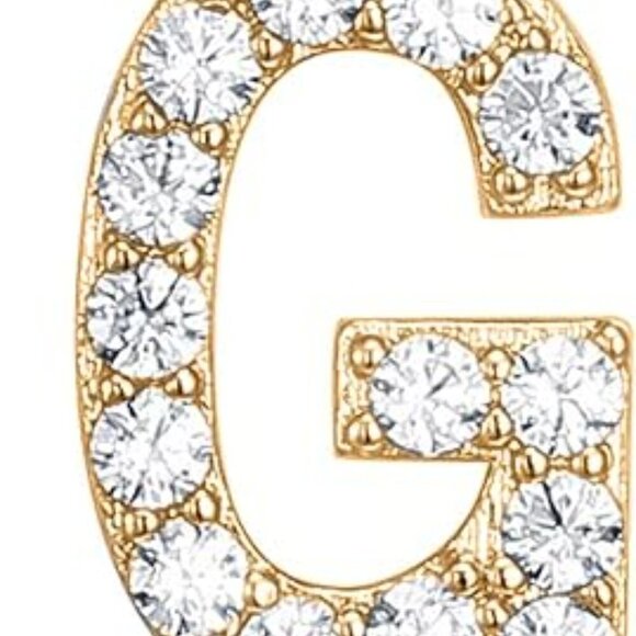 14K Yellow Gold Initial Necklace Letter Dainty Diamond Gift Present A - O - Picture 8 of 16